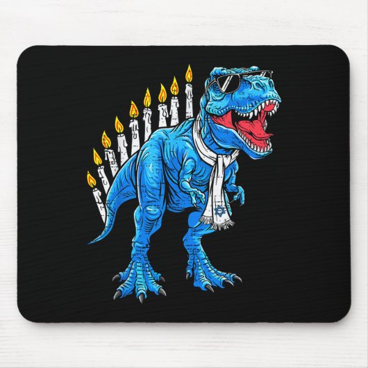 Menorasaurus Hanukkah T Rex Dinosaur Dino Chanukah Muismat (Voorkant)