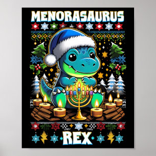 Menorasaurus Rex Dino Trex Verschrikkelijke Kerst  Poster
