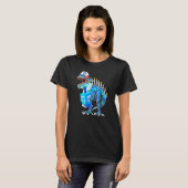 Menorasaurus Rex Rex Dinosaur Hanukkah T-shirt (Voorkant volledig)