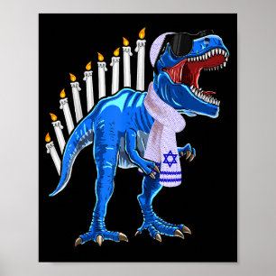 Menorasaurus Rex T-shirt T Rex Dinosaur Hanukkah G Poster