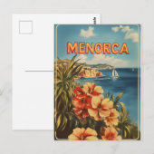 Menorca bloemen briefkaart (Voorkant / Achterkant)