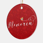 Menorca Flag Heart, Balearen Keramisch Ornament (Links)