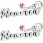 Menorca Flag Heart, Balearen Sticker (Voorkant)