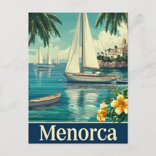 Menorca vintage briefkaart (Voorkant)
