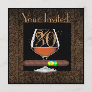 MENS 30e anniversaire INVITATIONS MODÈLE COGNAC