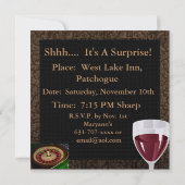 MENS 40e anniversaire Invitation VINS, Cartes, Cig (Dos)