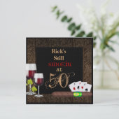 MENS 50e anniversaire Invitation VINS, Cartes, Cig (Debout devant)