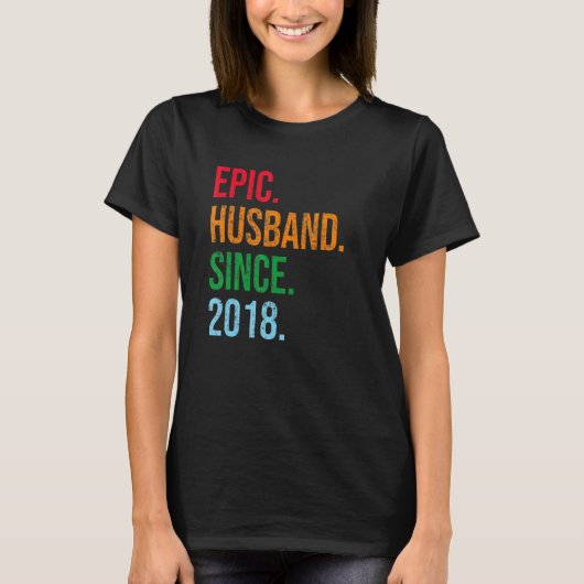 Mens 5th Wedding Anniversary Ideas Epic Husband Si T-shirt (Voorkant)