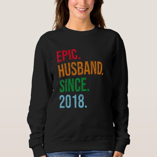 Mens 5th Wedding Anniversary Ideas Epic Husband Si Trui (Voorkant)