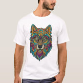 Men's Abstract Wolf Design T-Shirt – Modern Geomet (Voorkant)