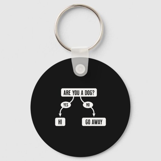 Mens Are You A Dog Funny Cute Flowchart Sleutelhanger (Voorkant)