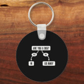 Mens Are You A Dog Funny Cute Flowchart Sleutelhanger (Voorkant)