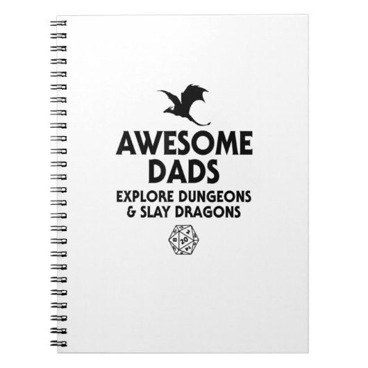 Mens Awesome Dads Explore Dungeons And Slay Dragon Notitieboek (Voorkant)