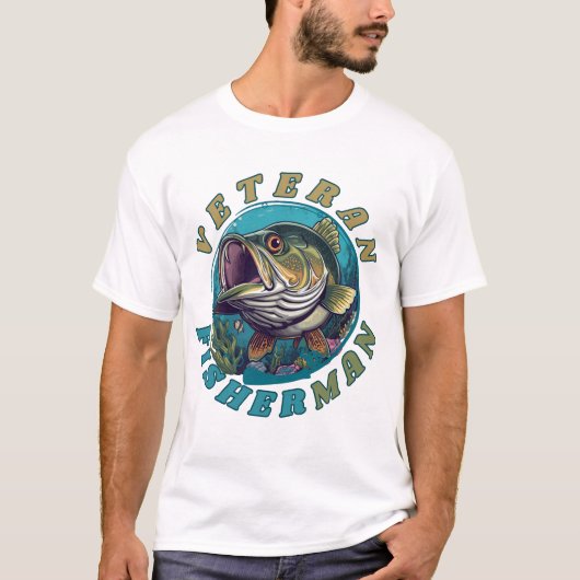Men's Basic T-Shirt veteran fisherman (Voorkant)