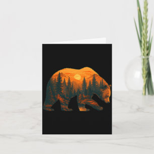 Mens beer silhouet met boslandschap en kaart