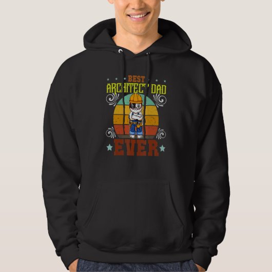 Mens Best Architect Dad Ever Draftsman Father's Da Hoodie (Voorkant)