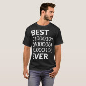 Mens Best Dad Ever Shirt Binary Code Fathers Day G (Voorkant volledig)