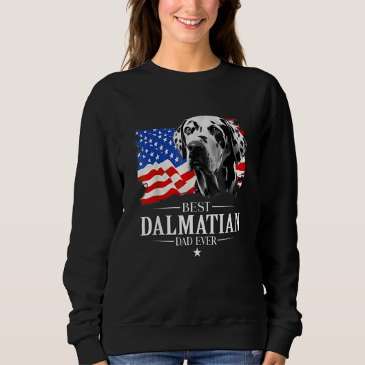 Mens Best Dalmatian Dad Ever American Flag Father  Trui (Voorkant)
