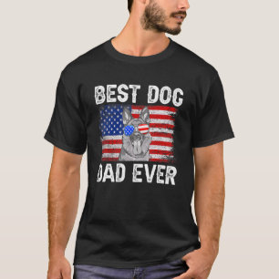Mens Best German Shepherd Dad Ever American Flag 4 T-shirt