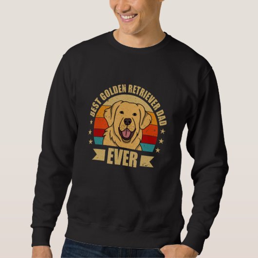Mens Best Golden Retriever Dad Ever Daddy Dog Trui (Voorkant)
