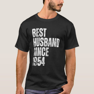 Mens Best Husband Since 1954 Vintage Wedding Anniv T-shirt