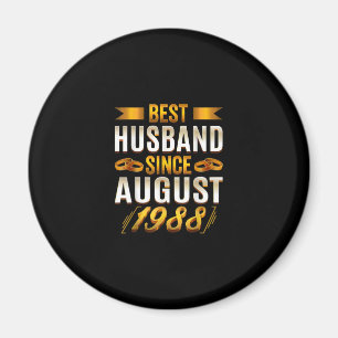 Mens Best Husband Since August 1988 - Funny 32nd Magneet