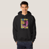 Men's Black Cat Abstract  Hoodie (Voorkant volledig)