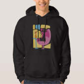 Men's Black Cat Abstract  Hoodie (Voorkant)