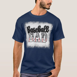 Mens Bleached Baseball Dad Camo Print Funny Dad Fa T-shirt