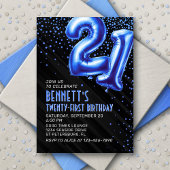 Mens Blue 21ème anniversaire Invitation