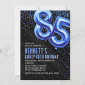 Mens Blue 85th Birthday Invitation (Devant)
