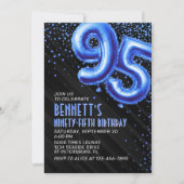 Mens Blue 95th Birthday Invitation (Devant)