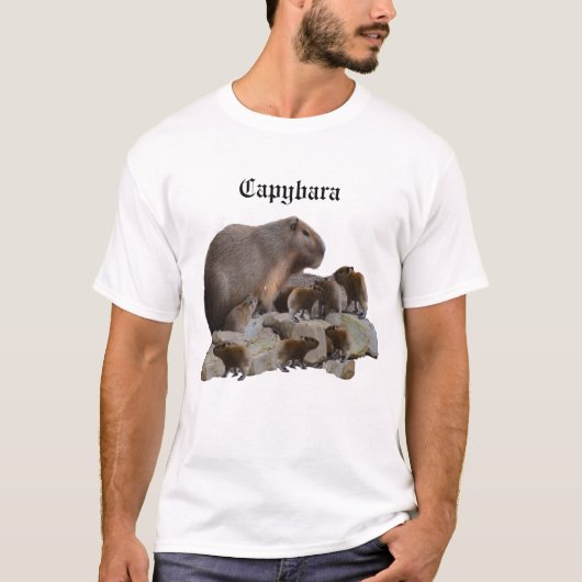 Mens Capybara Mummy Avec Son Tshirt Bébé (Devant)