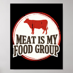 Mens carnivore vlees is voedingsgroep rundvlees pr poster