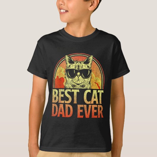 Mens Cat Dad Ever Funny Cat Dad Shirt Father's Day (Voorkant)