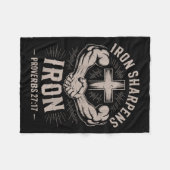 Men's Christian Workout Iron Sharpens Iron Proverb Fleece Deken (Voorkant (Horizontaal))