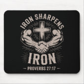 Men's Christian Workout Iron Sharpens Iron Proverb Muismat (Voorkant)