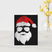 Mens Christmas Santa Claus Face Sungles With Hat B Kaart (Gele Bloem)