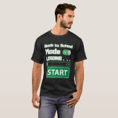 Mens Ck To School Mode Loading – Gamer Style Humor T-shirt (Voorkant volledig)