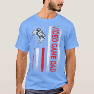 Mens Classic Retro American Flag Video Game Dad Me T-shirt
