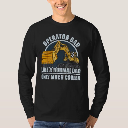 Mens Construction Worker Heavy Equipment Excavator T-shirt (Voorkant)