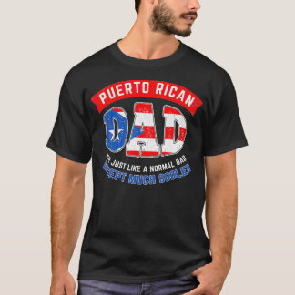 Mens Cool Puerto Rican Dad Fathers Day  T-shirt