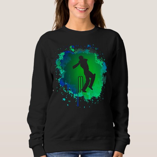 Mens Cricket Batsman Tshirt pour Cricketer Boys Cr (Devant)