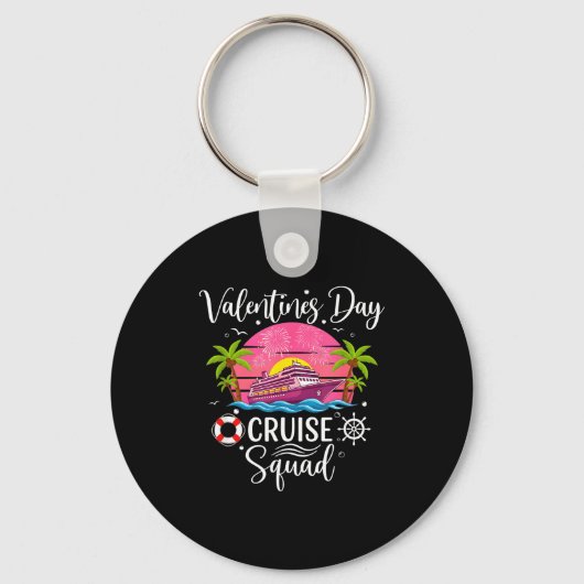 Mens Cute Valentines Day Cruise Squad 20026 Design Sleutelhanger (Voorkant)