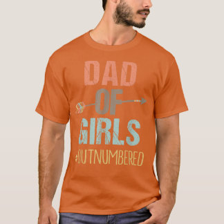 Mens Dad of GirlsOutnumbered Fathers Day T-shirt