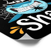 Mens Daddy Shark Funny Halloween Daddy Announcemen Poster (Hoek)