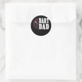 Mens Dart Dad Darts Player Father Dartboard Ronde Sticker (Tas)