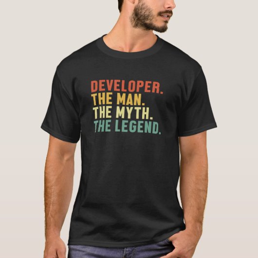 Mens Developer Man Myth Legend Coder Engineer Soft T-shirt (Voorkant)