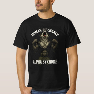 Mens Door Toeval Alpha Door Keuze Grappige Werewol T-shirt