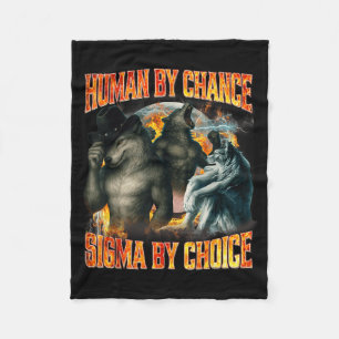 Mens Door Toeval Sigma Door Keuze Funny Alpha Wolf Fleece Deken